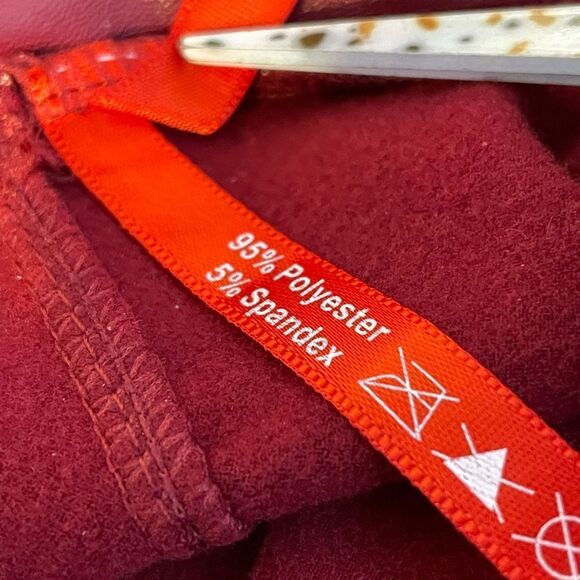 Burgundy faux leather high waisted leggings M - Picture 5 of 5